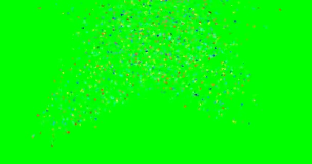 Party Popper konfetti robbanások zöld . — Stock videók