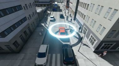 Hava Drone kendi sürüş otomatik pilot özerk arabalar vurdu