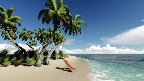 Yaz plaj arka plan. Tropik ada. Cennet okyanus manzara. — Stok video