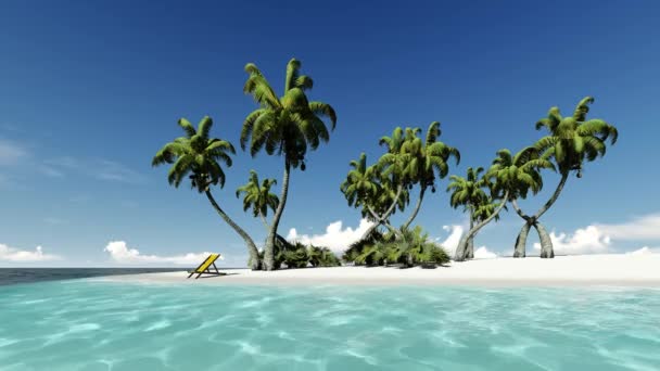 Fond de plage d'été. Île tropicale. Paradis paysage océanique . — Video