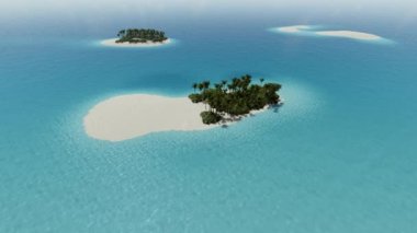 Drone anteni ile beyaz kum plaj tropikal adalar