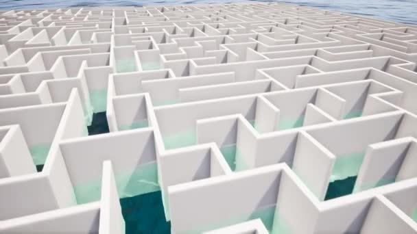 Concept de réussite dans le labyrinthe blanc — Vidéo gratuite