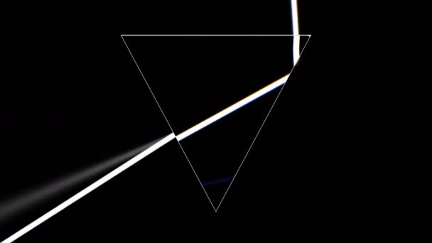 CG animation of prism separating a ray of light — Stock Video