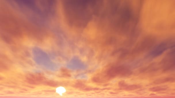 Il movimento delle nuvole cumulo sullo sfondo del tramonto — Video Stock