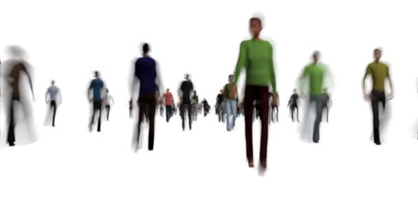 Foule de gens sur White Motion Blur Style — Video