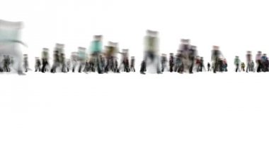 Kalabalık insan beyaz Motion Blur stili 4k