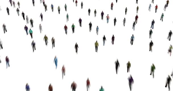 Crowd of People on White Motion Blur Style — Stock Video