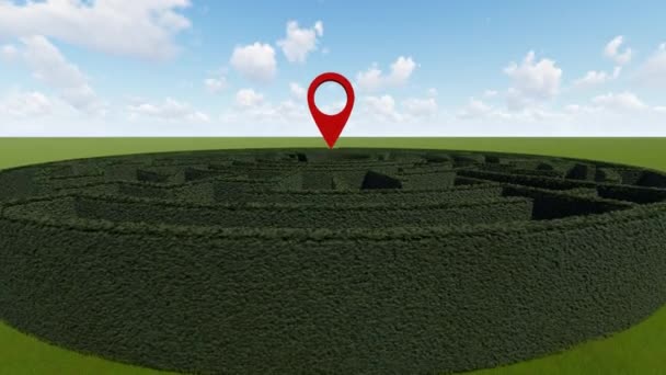 红色地理标签和植物迷宫 — 图库视频影像