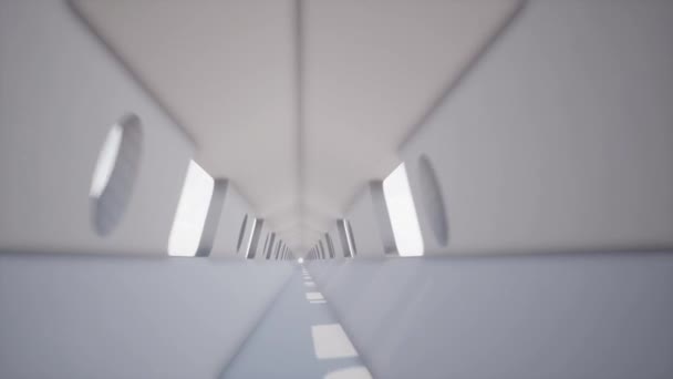 Design de interiores moderno de showroom com parede vazia e piso, fundo branco — Vídeo de Stock