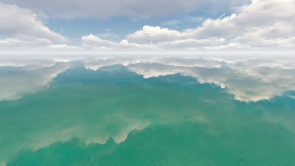 Hermosas nubes de mar y cielo azul — Vídeos de Stock