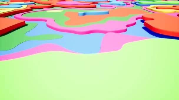Цветные волны градиентной анимации.. Будущие геометрические узоры движения фона. 3d-рендеринг — стоковое видео