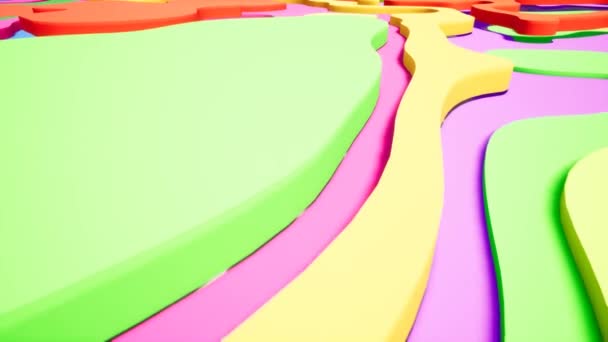Kleurrijke Golf kleurovergang animatie... Toekomstige geometrische patronen bewegings-achtergrond. 3D-rendering — Stockvideo