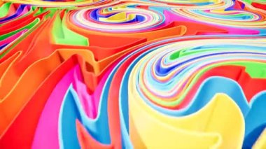 Renkli dalga degrade animasyon... Gelecekteki geometrik desenler hareketli arka plan. 3D render