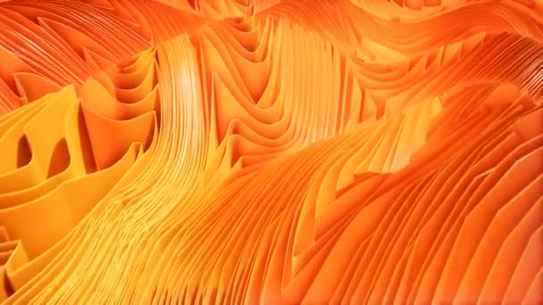Movimiento sobre ondas naranjas abstractas — Vídeo de stock