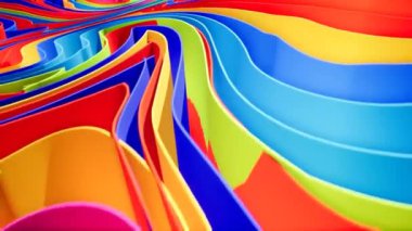 Renkli dalga degrade animasyon... Gelecekteki geometrik desenler hareketli arka plan. 3D render