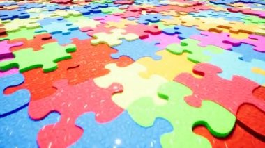Güzel renk puzzle Pieces soyut konsept.