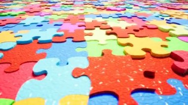 Güzel renk puzzle Pieces soyut konsept.