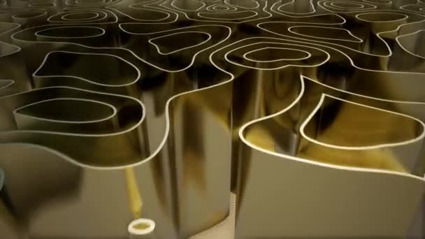 Animation of gold waves curve — Stock Video