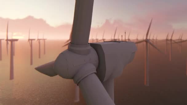 Generarea de energie prin turbine eoliene — Videoclip de stoc