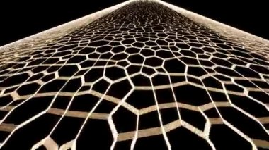 Yıldızlı gökyüzüne karşı uzun neon tünel