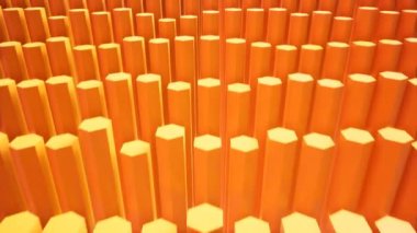 Turuncu Altıgenler Bir Dalga Oluşturdu. Soyut arka plan