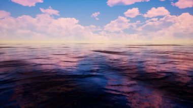 Berrak tropikal okyanus bulutlu gökyüzü