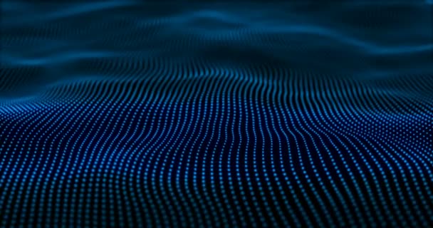 Abstrakti liike tausta paistaa sininen hiukkasia tähteä kipinöitä aalto liikkeen silmukka — kuvapankkivideo
