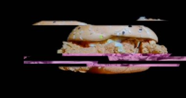 Çizilmiş marker piksel sandviç glitch karikatür el yapımı animasyon sorunsuz döngü lcd ekran arka plan
