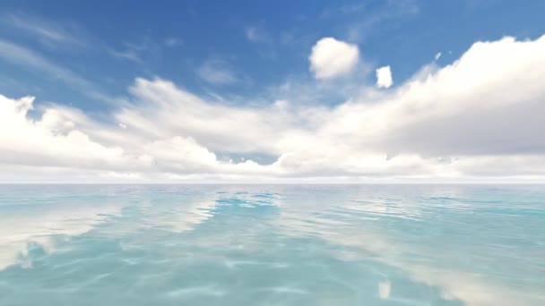 Klidný a klidný záběr jemně se vlnícího moře a pěkné oblohy — Stock video