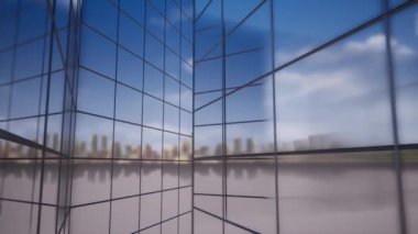 Cam labirent büyük gökdelen binası