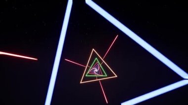 3d render, soyut arka plan, animasyon, floresan ultraviyole ışık, parlayan neon çizgiler