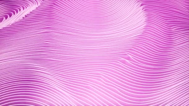 五颜六色的波浪粉红色渐变动画。未来的几何图案运动背景。3d 渲染. — 图库视频影像