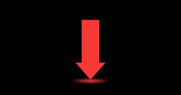 Roter Pfeil trifft Ziel-Download in der Lage, nahtlose Schleife — Stockvideo