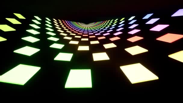 Ultraviyole ile neon spiral tünel — Stok video