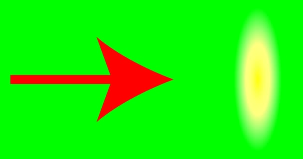 Puntero de flecha roja sobre fondo verde — Vídeos de Stock
