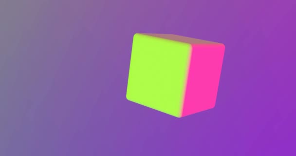 Cubo gira em cores tendência — Vídeo de Stock
