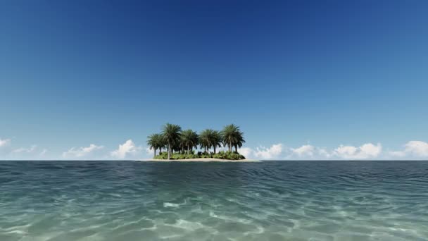 Bella isola tropicale con grandi palme — Video Stock