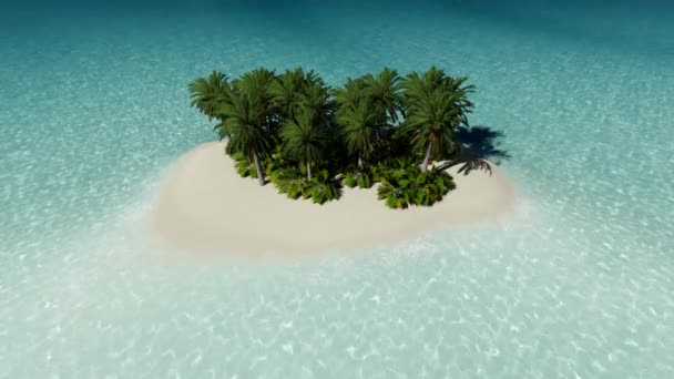 Bella isola tropicale con grandi palme — Video Stock