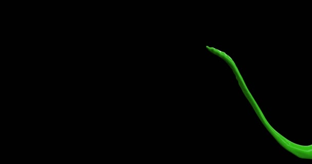 Yeşil sıçrama yavaş hareket sıvı yüzey — Stok video