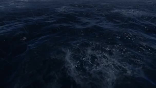 Tempête énorme avec vent et ouragan en mer 