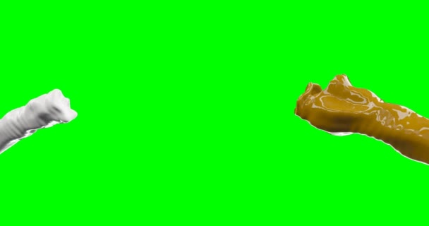 Skaka mjölk och choklad vätskor Chroma Key Footage — Stockvideo