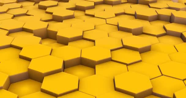 Abstract yellow cubes 3d motion footage — Stock Video