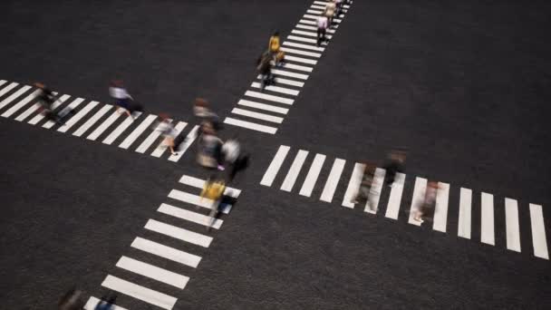 Pedestres em perspectiva crosswalk ver imagens — Vídeo de Stock