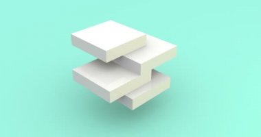 3d küp görüntüleri içine beyaz platformlar montajı