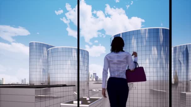 Mujer de negocios esperando la grabación de la entrevista de trabajo — Vídeos de Stock