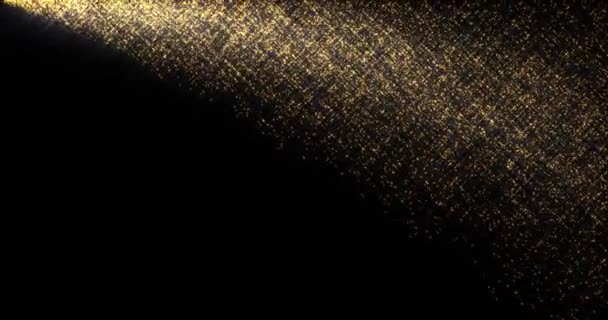 Shining golden sparkles flow abstract footage — Free Stock Video