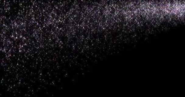 Zářivé stříbrné třpyty částic abstraktní záběr — Stock video