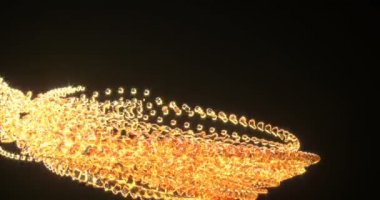 Altın kabarcıklar girdap 3d gerçekçi görüntüleri