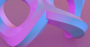 İki dönen pembe daireler 3d görüntüleri