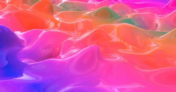 彩虹光泽的液体波镜头 — 图库视频影像